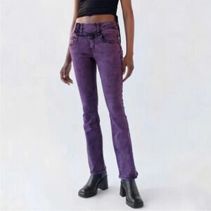 BDG Urban Outfitters Y2K Belted Acid Wash Low Rise Flare Jeans